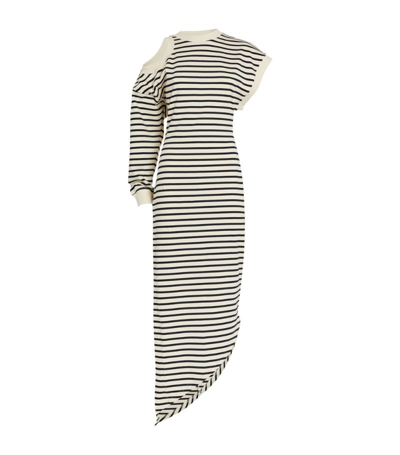 A.w.a.k.e. Asymmetric Striped Organic Cotton-jersey Dress