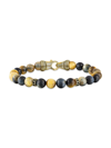 Esquire Men's 14k Goldplated Sterling Silver & Golden Tiger Eye Beaded Bracelet In Silver
