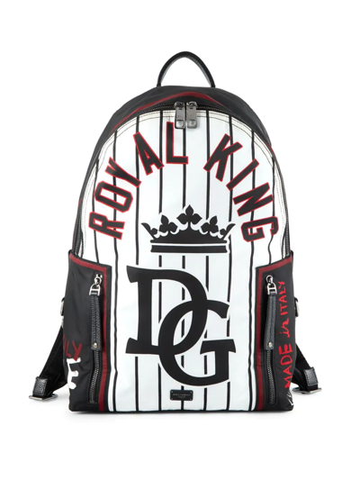 Dolce & Gabbana Women's Royal King Graphic Backpack In White Multi