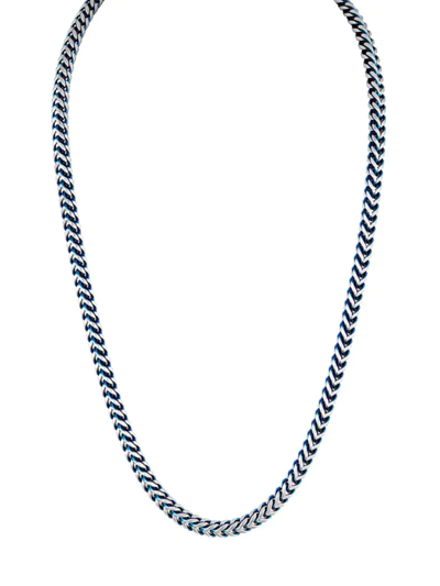 Esquire Men's Two-tone Stainless Steel Foxtail Chain Necklace/22" In Blue