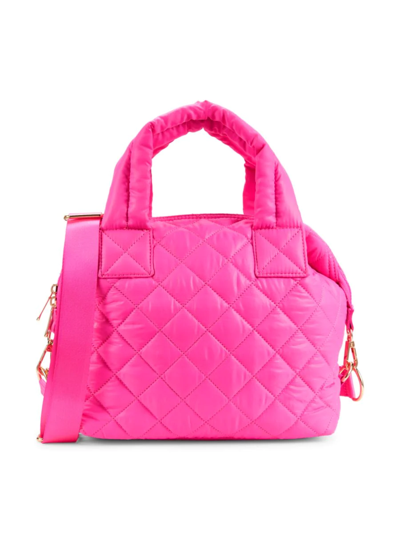 Jill & Ally Women's Quilted Nylon Satchel In Pink