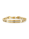 ESQUIRE MEN'S ION-PLATED GOLDTONE STAINLESS STEEL & 0.2 TCW DIAMOND ID PLATE BRACELET