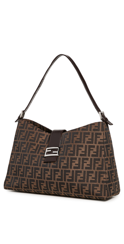 Pre-owned Fendi Brown Zucca Shoulder Large Bag