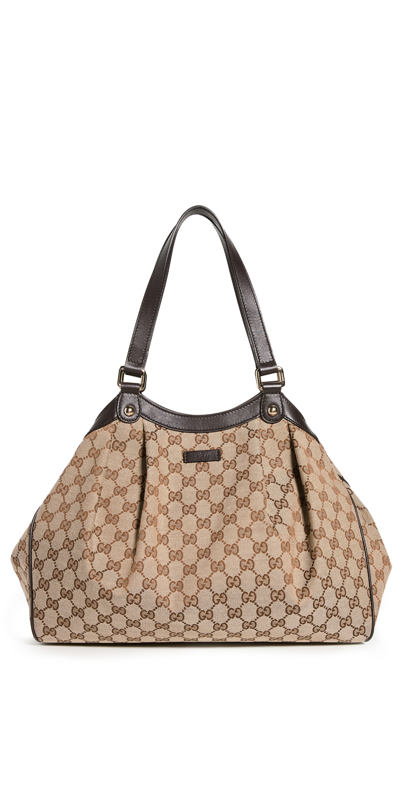 Pre-owned Gucci Brown Canvas Tote Bag