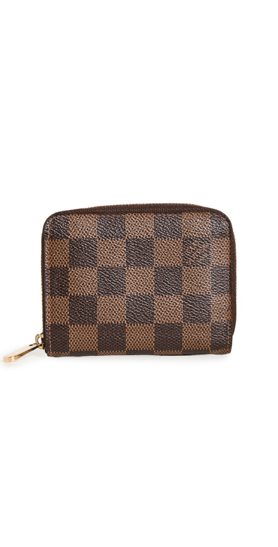 Pre-owned Louis Vuitton Monogram Zip Wallet In Brown