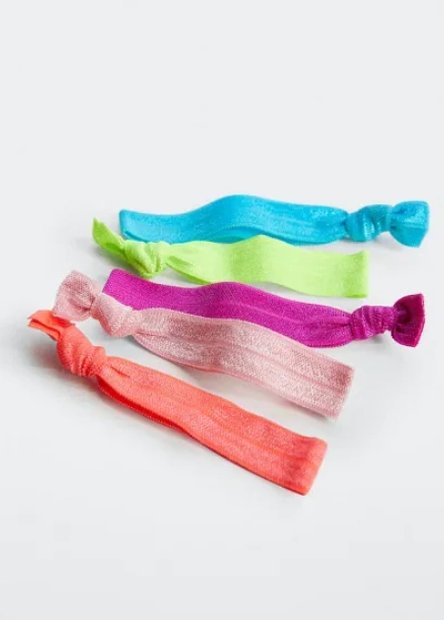 Mango Pack Of 5 Hair Bands Pink In Pink