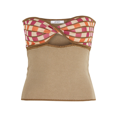 Gimaguas Bella Panelled Knitted Strapless Top In Multicoloured