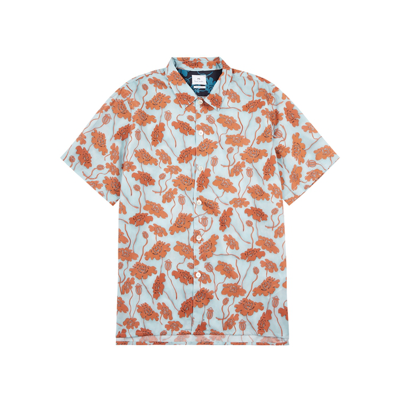 Ps By Paul Smith Vacay Floral-print Cotton Shirt In Orange