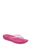 Fitflop Snakeskin-effect Flip Flops In Rosa