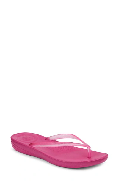 Fitflop Snakeskin-effect Flip Flops In Rosa