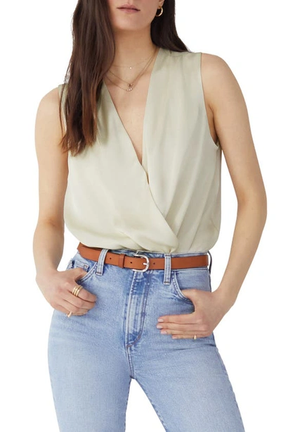Favorite Daughter The Date Sleeveless Wrap Blouse In Champagne