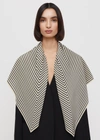 Totême Signature Monogram Silk Blanket Scarf Creme In Creme