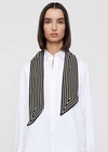 Totême Signature Monogram Silk Ribbon Scarf Black In Black