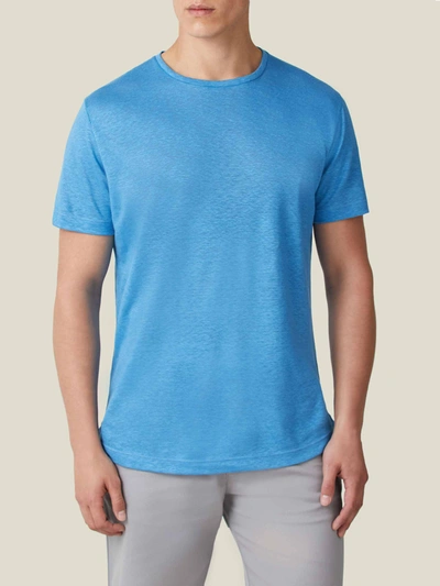 Luca Faloni Electric Blue Linen Jersey T-shirt