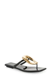 Jeffrey Campbell Linques 2 Flip Flop In Black Patent Gold