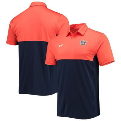 Under Armour Men's  Orange, Navy Auburn Tigers 2022 Blocked Coaches Performance Polo Shirt In Orange,navy