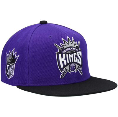Mitchell & Ness Men's  Purple And Black Sacramento Kings Hardwood Classics Snapback Hat In Purple,black