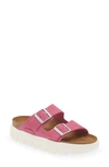 Birkenstock Papillio By  Arizona Slide Sandal In Fuchsia Tulip