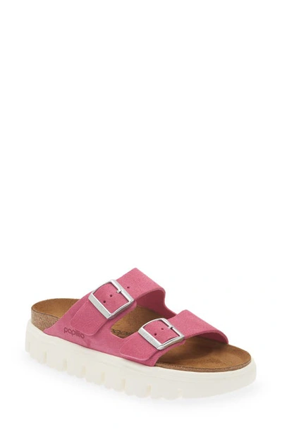 Birkenstock Papillio By  Arizona Slide Sandal In Fuchsia Tulip