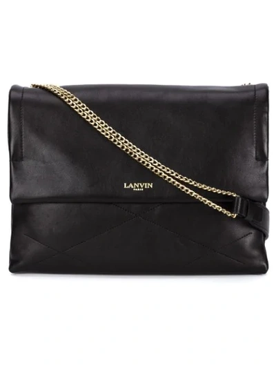 Lanvin Sugar Leather Shoulder Bag In 10 Black