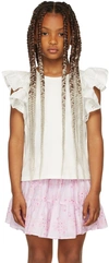 Chloé Kids Off-white Ruffle Sleeve Shirt In 117 Off White