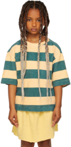 REPOSE AMS KIDS GREEN & ORANGE SWEAT T-SHIRT DRESS