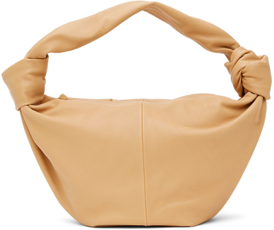 Bottega Veneta Beige Double Knot Top Handle Bag In 2700 Almond Gold