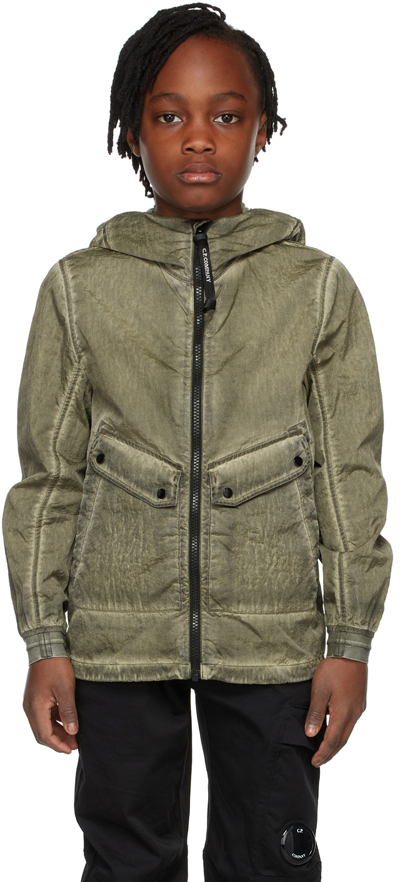 C.p. Company Kids Green M.t.t.n. I.c.e. Goggle Jacket In 683 Ivy Green