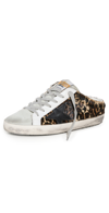 Golden Goose Womens Dk.brn Com Superstar Sabot 80189 Leather Trainers In Beige Brown Leo/ice/black