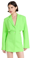 Jacquemus La Robe Bari Long Sleeve Cutout Blazer Minidress In Green