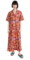 La Doublej Floral-print Maxi Bowling Dress In Taranta