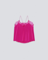Iro Berwyn Silk Cami With Lace Trim In Candy Pink