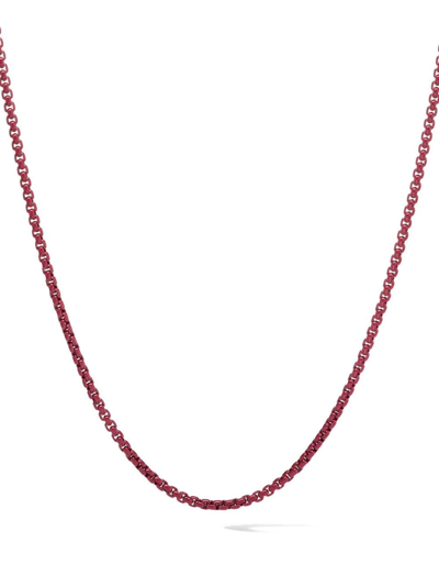 David Yurman 2.7mm Box Chain Necklace In Red