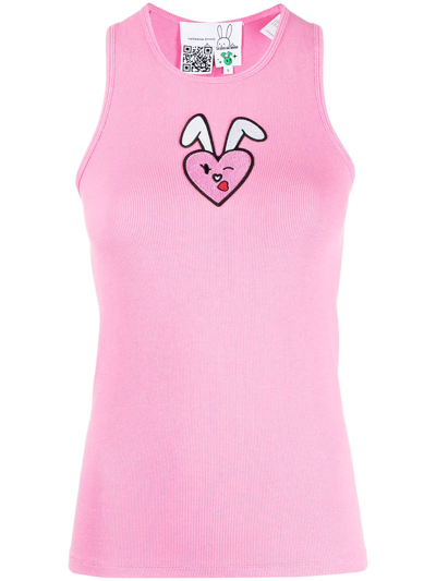 Natasha Zinko Graphic-print U-neck Vest In Pink