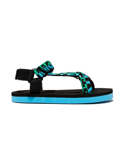 Stella Mccartney Multicolor Sandals For Boy With Logo In Blue