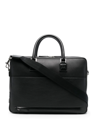 Aspinal Of London Mount Street Leather Laptop Bag In Black