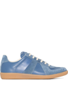 Maison Margiela Replica Contrast-sole Leather Low-top Trainers In 蓝色