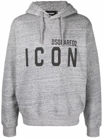 Dsquared2 Cotton Logo-print Hoodie In Grey