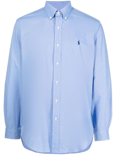 Polo Ralph Lauren Polo Pony Cotton Shirt In Blue