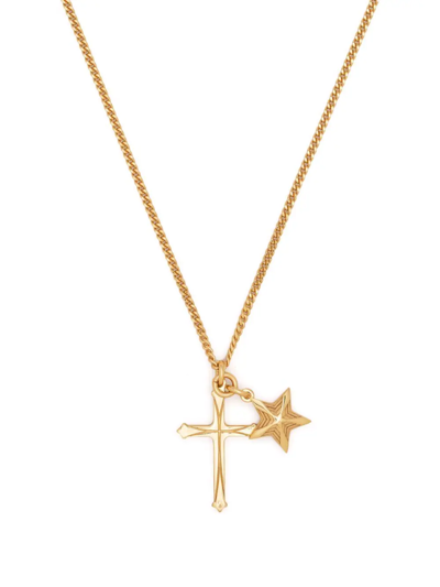 Emanuele Bicocchi Star And Cross Pendant Necklace In Gold