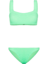 Hunza G Xandra Crinkle Bikini Set In Lime Green