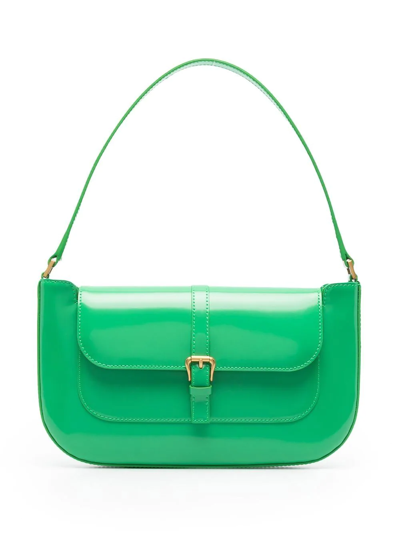 By Far Green Miranda Patent Leather Shoulder Bag