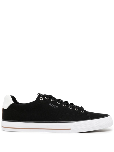 Hugo Boss Aiden Low-top Lace-up Sneakers In 黑色