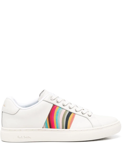 Paul Smith Stripe Detail Lace-up Sneakers In White