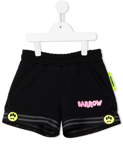 Barrow Kids' Logo-print Shorts In 黑色