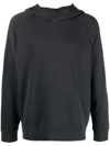 Vince Popover Cotton Hoodie In Black