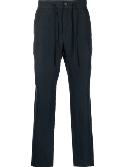 Vince Drawstring-waist Four-pocket Straight-leg Trousers In Blue