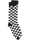 Off-white Checkerboard Print Socks In White