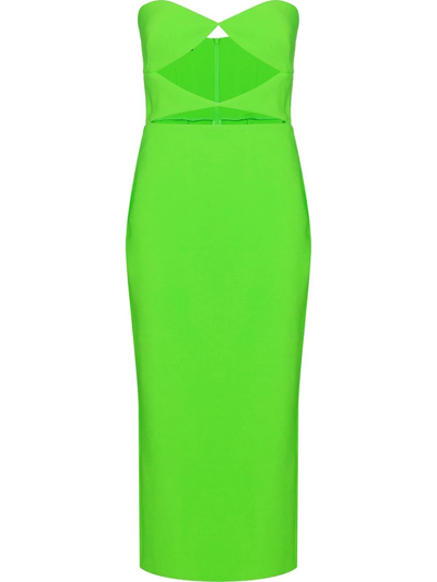 Alex Perry Hale Cutout Bandeau Midi Dress In Green