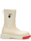 Off-white New Rainboot Sponge White Red Boots In White